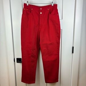 Vintage Vibrant Red High-Waisted Lawmen Pants Denim Jeans Cotton Size 15/16 f